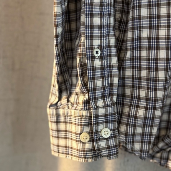 Men’s Banana Republic Soft Wash Long Sleeve Plaid Button up. Size M, Brown. - Picture 3 of 8
